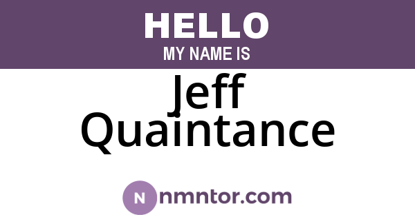 Jeff Quaintance