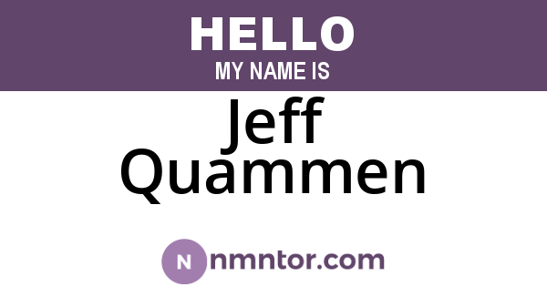 Jeff Quammen
