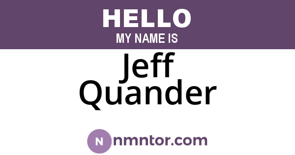 Jeff Quander