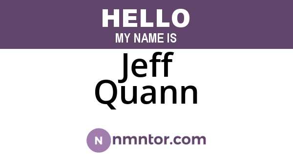 Jeff Quann