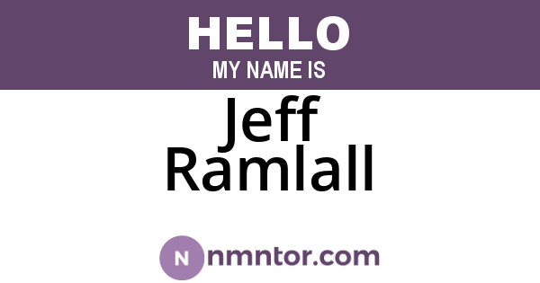 Jeff Ramlall