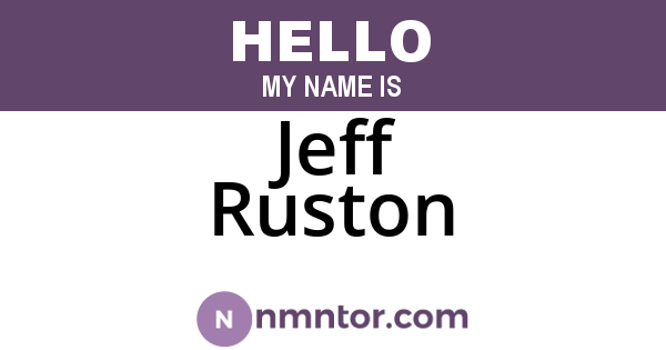 Jeff Ruston