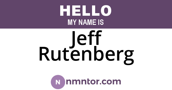 Jeff Rutenberg