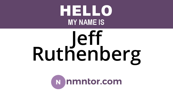 Jeff Ruthenberg