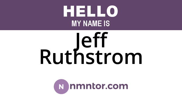 Jeff Ruthstrom