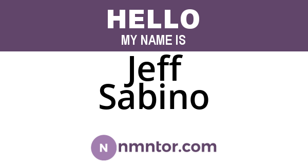 Jeff Sabino