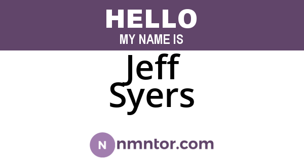 Jeff Syers