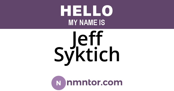 Jeff Syktich