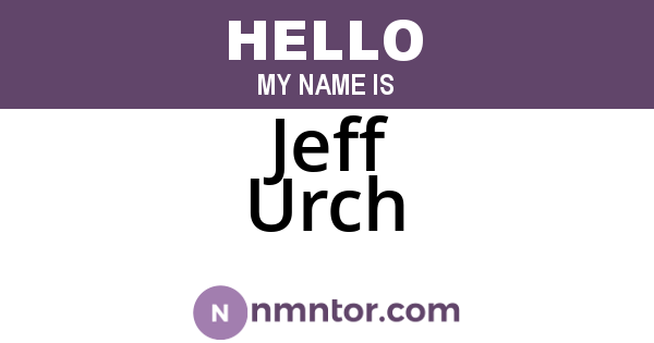 Jeff Urch