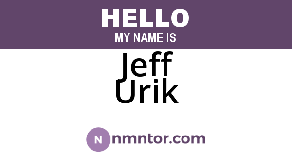 Jeff Urik