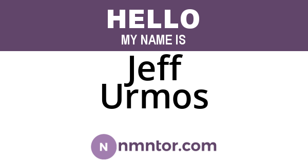 Jeff Urmos