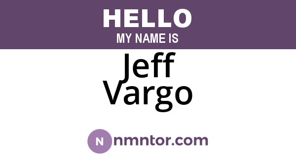Jeff Vargo