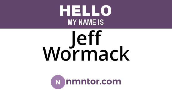 Jeff Wormack