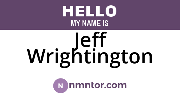 Jeff Wrightington