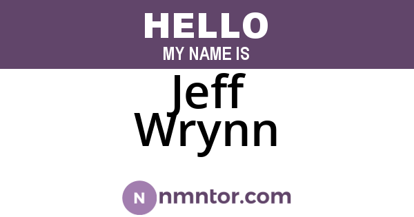 Jeff Wrynn