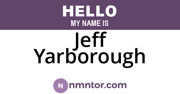 Jeff Yarborough