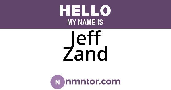 Jeff Zand