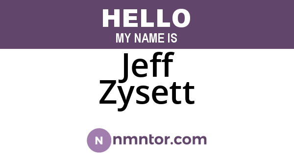 Jeff Zysett