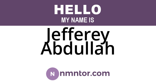 Jefferey Abdullah