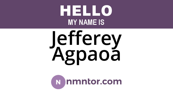 Jefferey Agpaoa