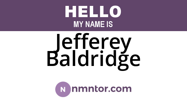 Jefferey Baldridge