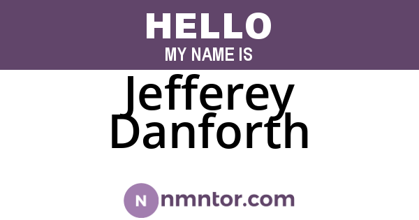 Jefferey Danforth
