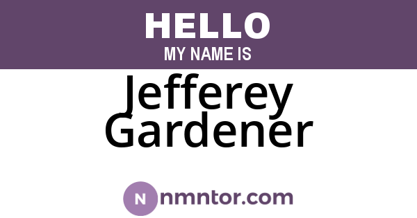Jefferey Gardener