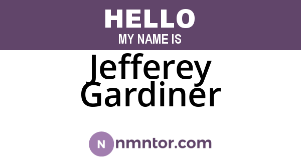 Jefferey Gardiner