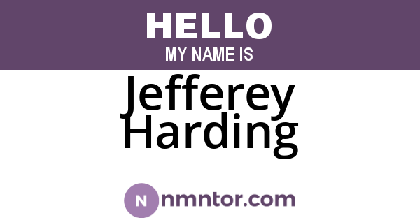 Jefferey Harding