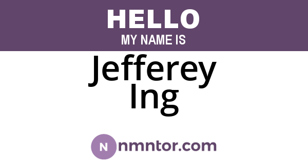 Jefferey Ing