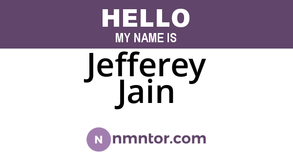 Jefferey Jain