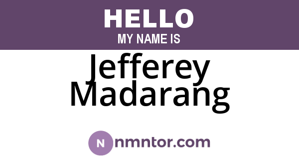 Jefferey Madarang