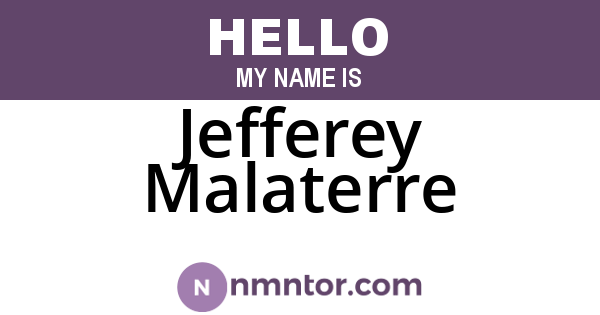 Jefferey Malaterre
