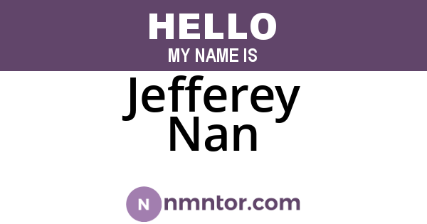 Jefferey Nan