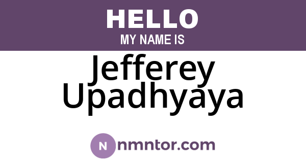 Jefferey Upadhyaya
