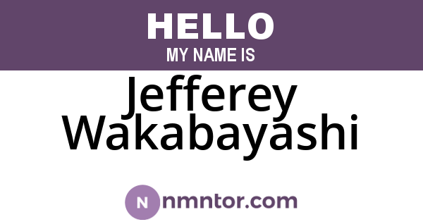 Jefferey Wakabayashi