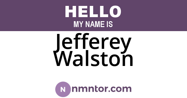 Jefferey Walston