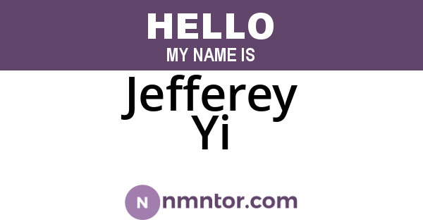 Jefferey Yi