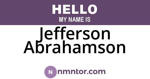 Jefferson Abrahamson
