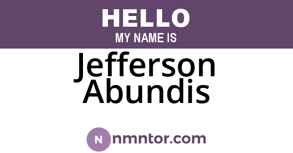 Jefferson Abundis