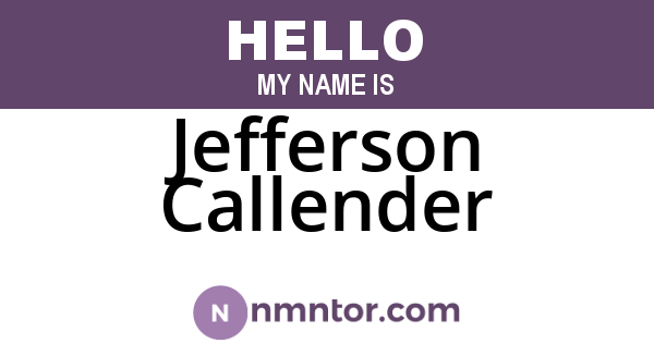 Jefferson Callender