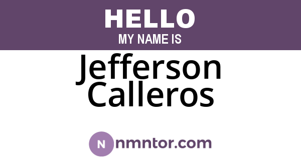 Jefferson Calleros