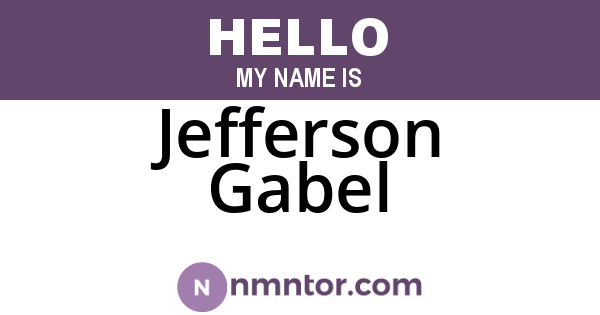 Jefferson Gabel