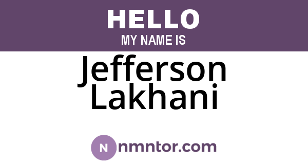 Jefferson Lakhani