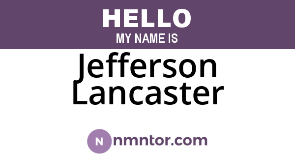 Jefferson Lancaster