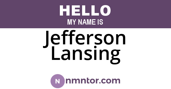 Jefferson Lansing