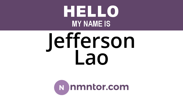 Jefferson Lao