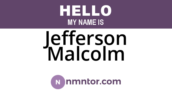 Jefferson Malcolm