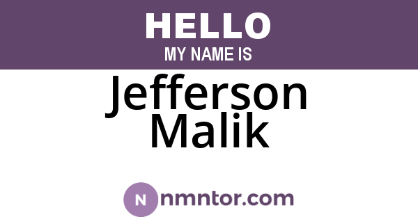 Jefferson Malik
