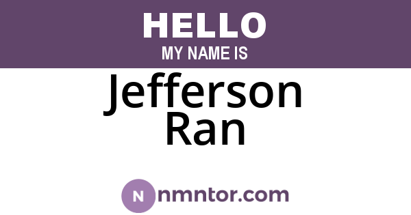 Jefferson Ran